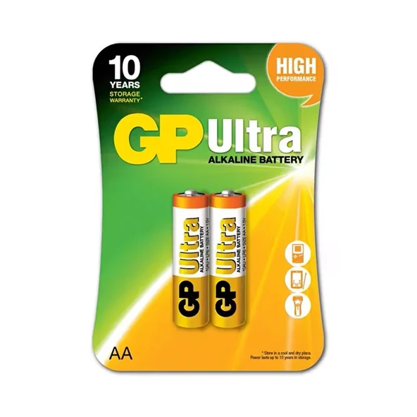 GP G-Tech LR6 AA Boy Ultra Alkalin Kalem Pil 2'li Paket GP15AU-U2 ürün görseli 1