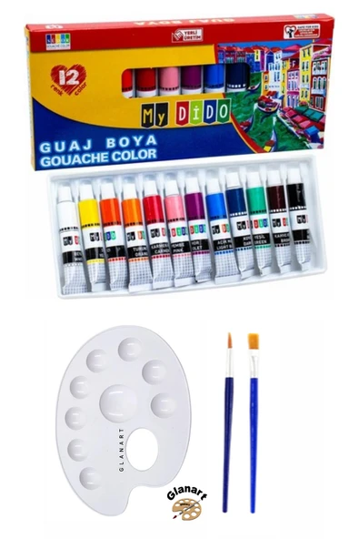 12 renk guaj boya başlangıç seti (12x9 ml) ürün görseli 1