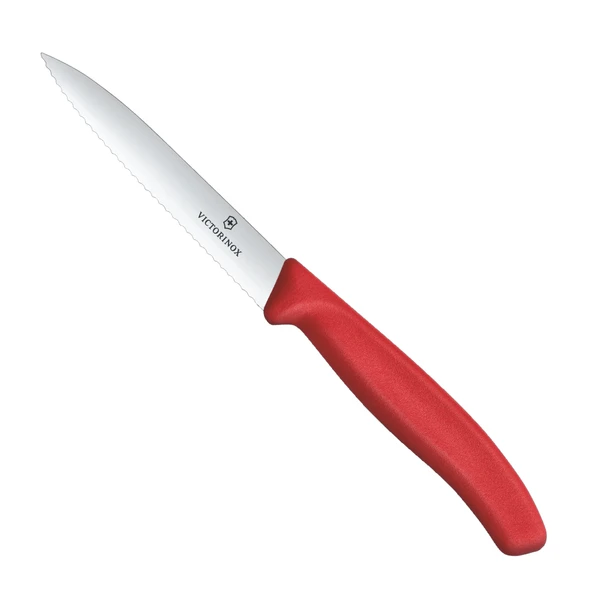 Victorinox 6.7731.C1 Swiss Classic 10 cm Tırtıklı Soyma Bıçağı - Kırmızı ürün görseli 1