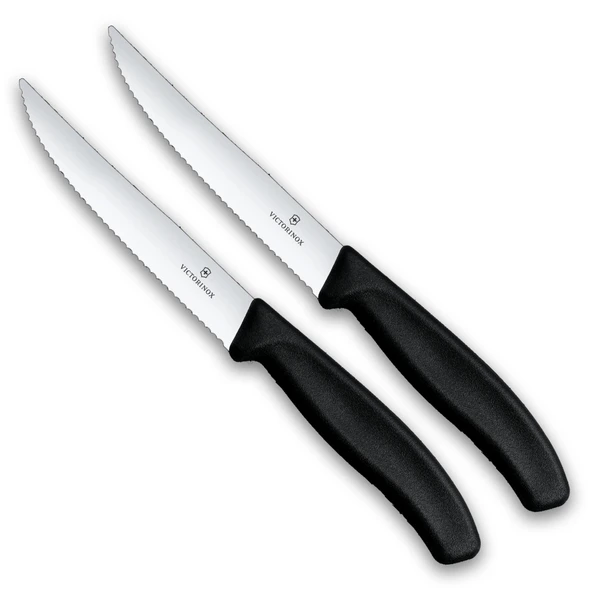 Victorinox 6.7933.2B Swiss Classic 12 cm 2'li Tırtıklı Gurme Biftek & Pizza Bıçağı - Siyah ürün görseli 1