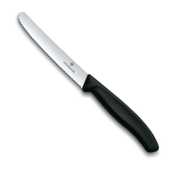 Victorinox 6.7833 Swiss Classic 11 cm Tırtıklı Domates Bıçağı - Siyah ürün görseli 1