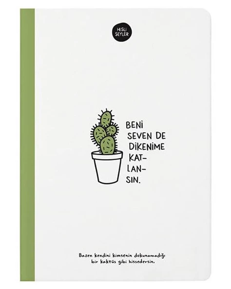 Hisli Şeyler 14x20 Çizgili Defter Beni Seven de Dikenime Katlansın ürün görseli 1