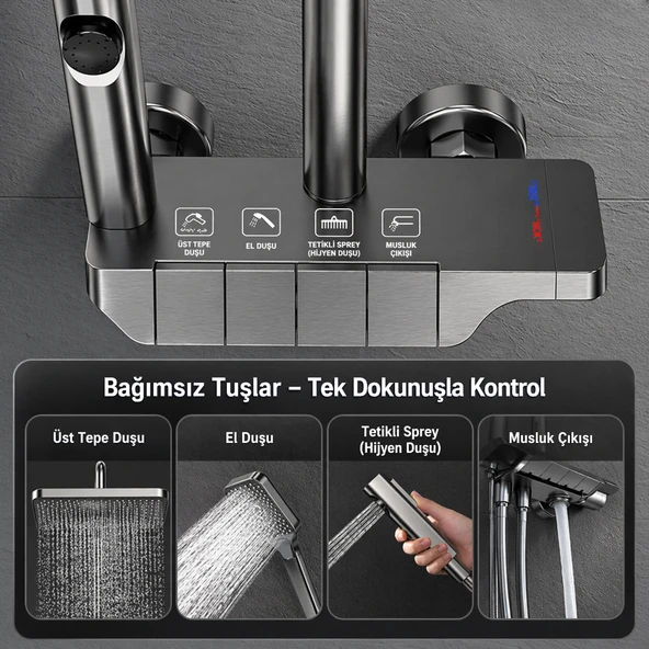Piyano Dus Seti Premium Tuslu Antrasit AKD - Resim 5