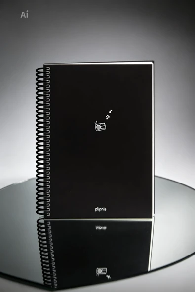 spiralli 80 yaprak kareli küçük boy sert kapak not  defteri kraft kağıt 14x19 cm dışı siyah ürün görseli 1