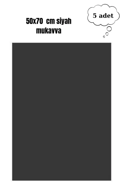 50x70 cm siyah renk mukavva kartonu 5 adet ürün görseli 1