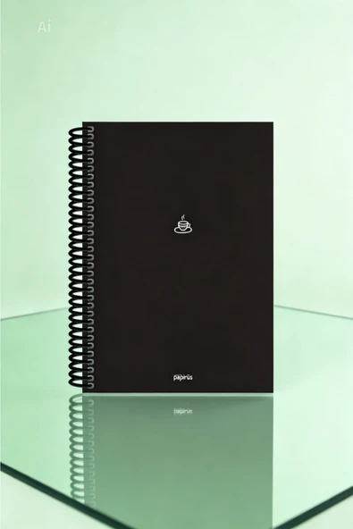 spiralli 80 yaprak çizgisiz küçük boy sert kapak not  defteri kraft kağıt 14x19 cm dışı siyah ürün görseli 1