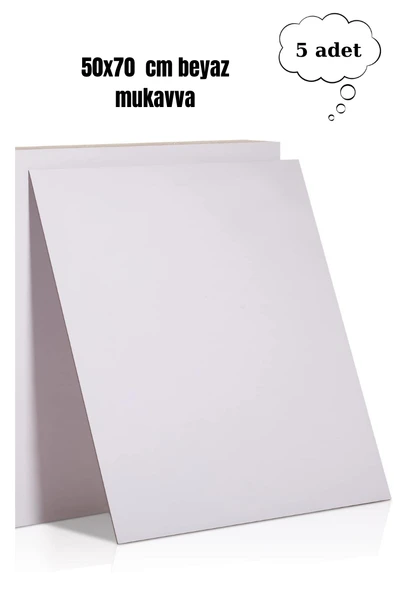 50x70 cm beyaz renk mukavva kartonu 5 adet ürün görseli 1