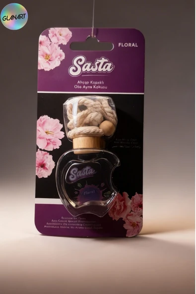 ahşap kapaklı oto ayna kokusu 10 ml.e sasta floral 1 adet ürün görseli 1