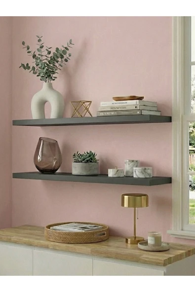 Free Home Premium MDF Ürün Geniş Duvar Rafı 2'li Set 70x15 cm Uçan Raf Gizli Montaj Kitaplık Mutfak Rafı ürün görseli 1