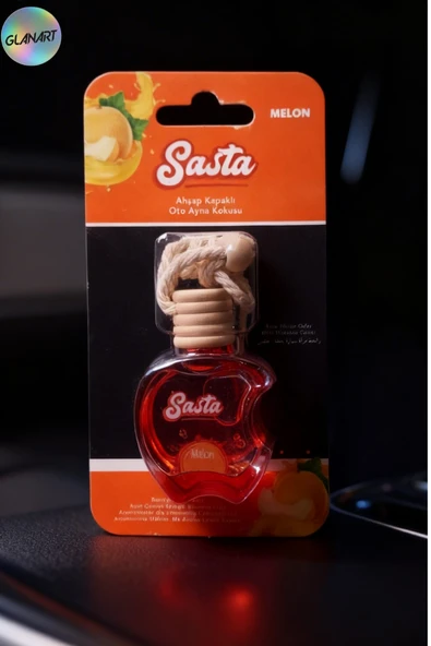 ahşap kapaklı oto ayna kokusu 10 ml.e sasta melon 1 adet ürün görseli 1
