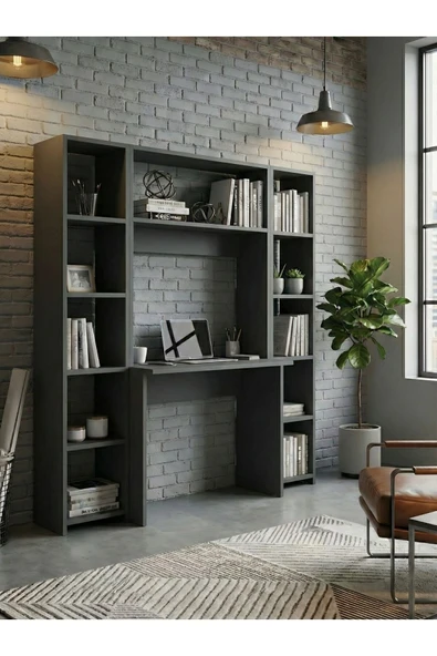 Free Home Premium MDF Ürün Çalışma Masası Seti 5 Farklı Kombinasyon Raflı Ofis Genç Odası Ders Çalışma Ünitesi ürün görseli 1