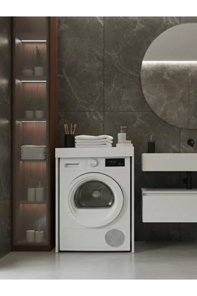 Free Home Premium MDF Ürün Lavenderia Banyo Düzenleyici Çamaşır Makinesi Üstü Raf Ünitesi Çok Amaçlı Dolap ürün görseli 1