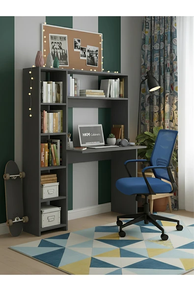 Free Home Premium MDF Ürün Modern Kitaplıklı Çalışma Masası | Raflı Öğrenci ve Home Ofis Bilgisayar Masası ürün görseli 1
