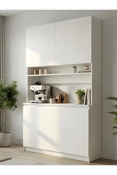 Free Home Premium MDF Ürün Flora Kahve Köşesi Mutfak Kiler Dolabı Çok Amaçlı Dolap Kahve İstasyonu ürün görseli 1