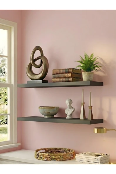 Free Home Premium MDF ürün 2'li Set 50x15 cm Gizli Montaj Modern Kitaplık Mutfak Banyo Salon Rafı ürün görseli 1