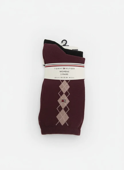 Tommy Hilfiger   TH WOMEN SOCK 2P ARGYLE Kadın Gri Çorap - S701236734 ürün görseli 1