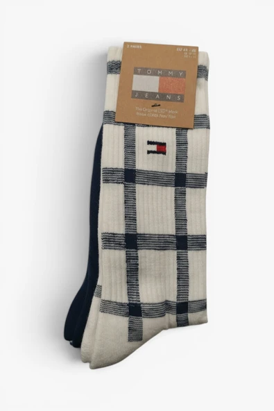 Tommy Hilfiger   TH UNI TJ SOCK 2P TARTAN Uniseks Beyaz Çorap - S701236476 ürün görseli 1
