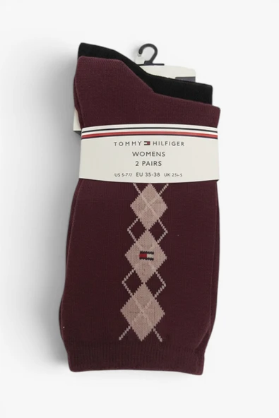 Tommy Hilfiger   TH WOMEN SOCK 2P ARGYLE Kadın Gri Çorap - S701236734 ürün görseli 1