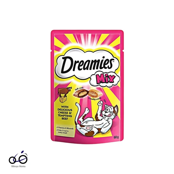 Dreamies Mix İç Dolgulu Sığır Etli ve Peynirli Kedi Ödül Bisküvisi 60gr ürün görseli 1