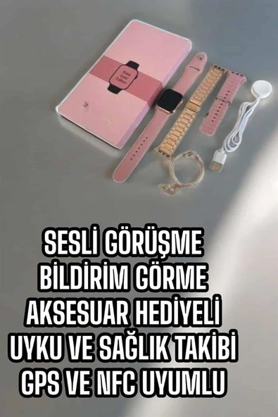 Akıllı Saat Sesli Görüşme Bildirim Görme Uyku ve Sağlık Takibi ürün görseli 1