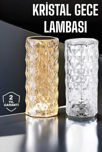 Gece Lambası Kristal Lamba Dokunmatik Şarjlı Hediyelik ürün görseli 1