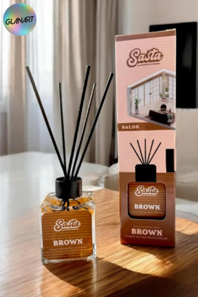 sasta 100 ml saten çubuklu Bambu Ortam Kokusu  salon (BROWN) ürün görseli 1