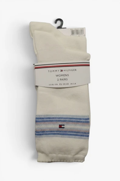 Tommy Hilfiger   TH WOMEN SOCK 2P RIB LUREX STRIP Kadın Mavi Çorap - S701236458 ürün görseli 1