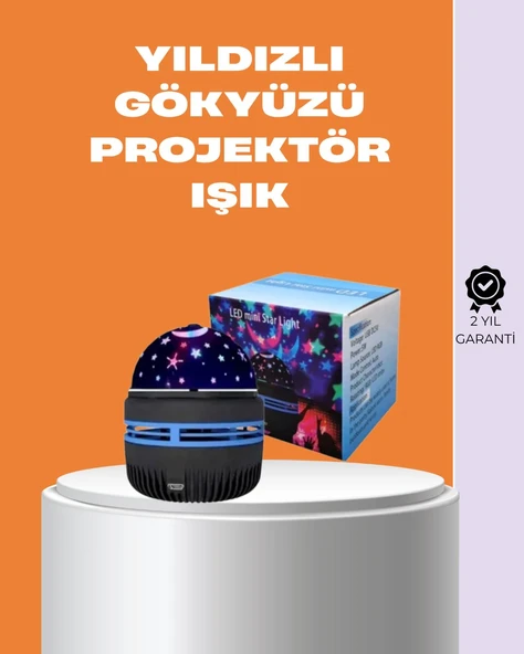 Star Master Galaxy Projektör - 360° Dönebilen Gece Lambası Dekoratif Ambiyans Işığı ürün görseli 1