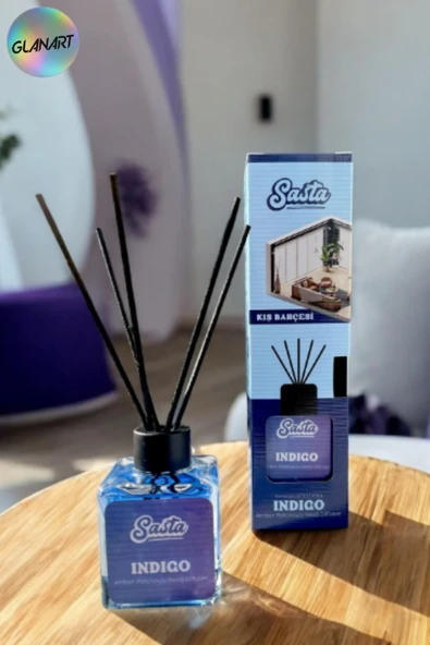 sasta 100 ml saten çubuklu Bambu Ortam Kokusu  kış bahçesi (İNDİGO) ürün görseli 1