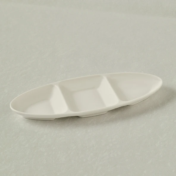 Karaca Stream Basic Line 3 Bölmeli Sunum Tabağı 26 cm ürün görseli 1