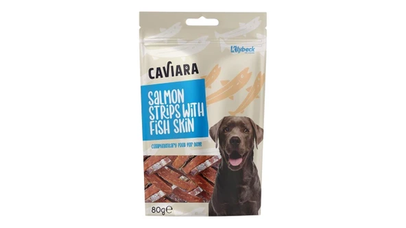 Caviara Balık Derisi ve Somon Dilimleri Köpek Ödülü 80 g ürün görseli 1