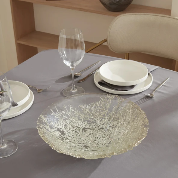 Karaca Home Autumn Dekoratif Tabak Gümüş ürün görseli 1