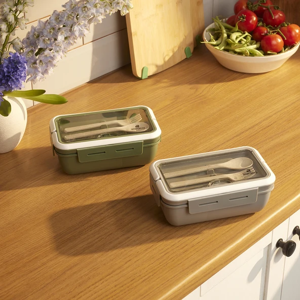 Karaca Fusca Çatal Kaşıklı Lunch Box Yeşil ürün görseli 1