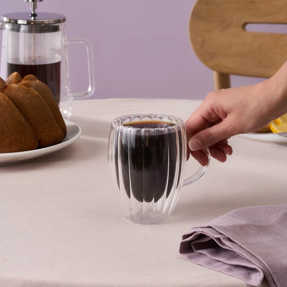 Karaca Pia Alya Çift Cidarlı Mug 330 Ml - Resim 3
