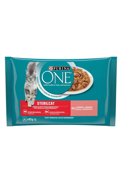 PURINA ONE Somonlu Kısırlaştırılmış Kediler İçin Yaş Kedi Maması 85 Gram, 4 Adet ürün görseli 1