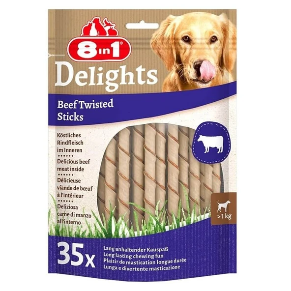 8in1 Delights Bones Biftekli Twested Sticks 35 Li ürün görseli 1