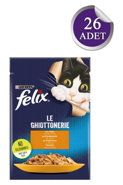 Purina Felix Tavuklu Yetişkin Kedi Yaş Mama 26 x 85 gr ürün görseli 1
