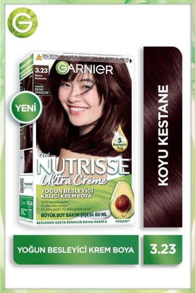 Nutrisse Ultra Krem Saç Boyası 3.23 KOYU KESTANE ürün görseli 1