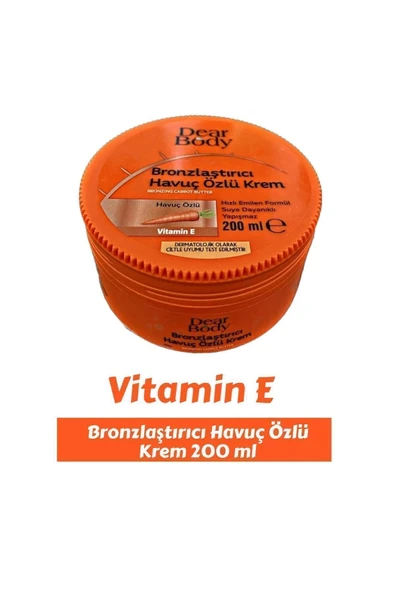 Dear Body Bronzlaştırıcı Havuç Özlü Krem 200 ml E Vitaminli ürün görseli 1