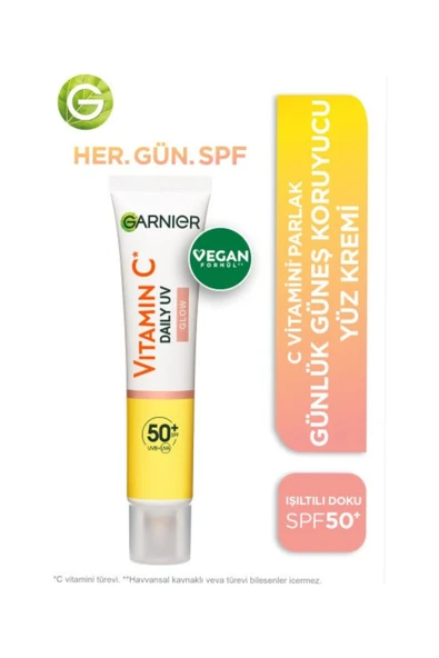 C Vitamini Parlak Günlük Güneş Koruyucu Fluid Yüz Kremi Işıltılı Doku SPF50+ 40ml ürün görseli 1