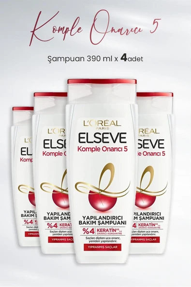 Komple Onarıcı 5 Yapılandırıcı Şampuan 390 ml X 4 Adet ürün görseli 1