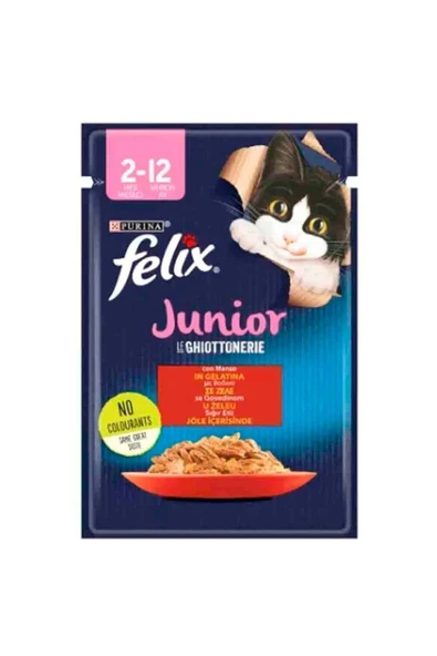 FELIX JUNIOR AGAIL GiJ Beef 85g 26 Adet - Resim 2