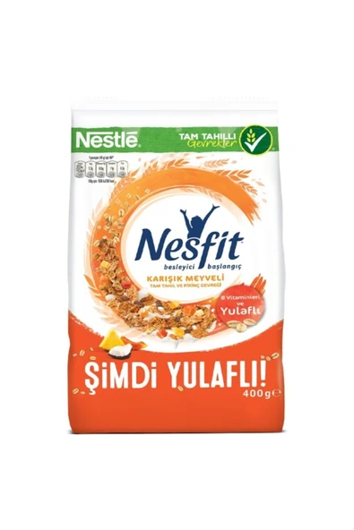 Nesfit Karışık Meyveli Tam Tahıl Ve Pirinç Gevreği 400 Gr ürün görseli 1