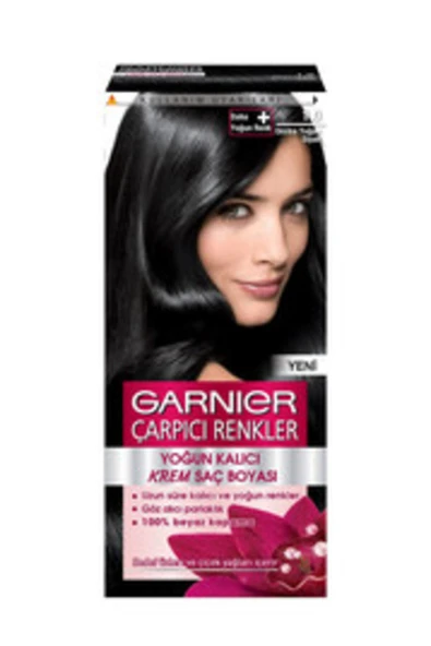 ( 2 ADET ) Garnier Çarpıcı Renkler Saç Boyası 1 Ekstra Yoğun Siyah ( KÜÇÜK KOLONYA HEDİYE ) ürün görseli 1