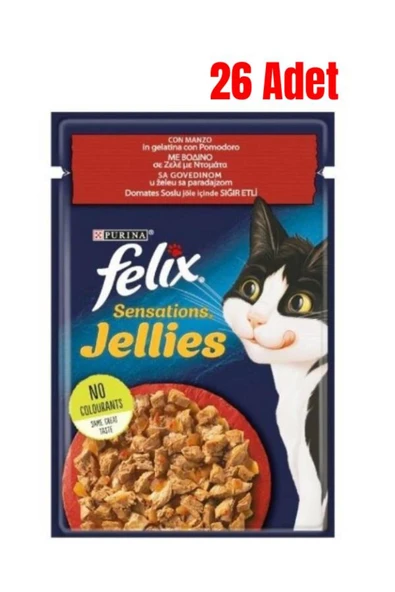 Felix Sensations Sığır Etli Domatesli Yaş Kedi Maması 85 G - 26 Adet ürün görseli 1