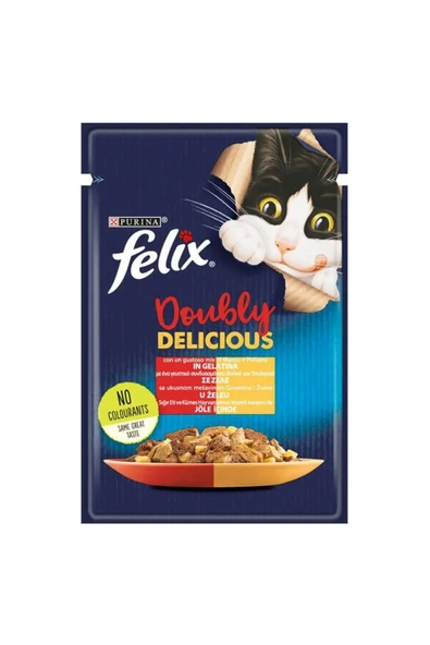 Felix Yaş Kedi Maması Sığır Eti Ve Kümes Hayvanlı 26x85 Gr Skt: 09/24 ürün görseli 1