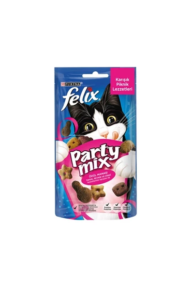 Felix Party Mix - Kedi Ödül Maması Tavuk & Peynir & Hindili 60 G ürün görseli 1