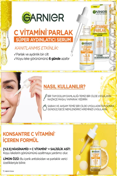 GARNİER C VİTAMİNİ PARLAK SÜPER AYDINLATICI SERUM - Resim 5