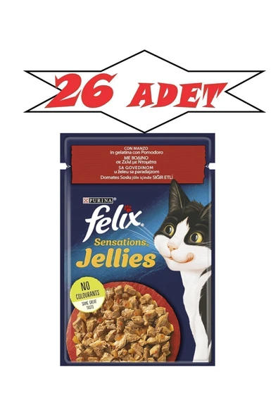 FELIX SENSATIONS SIĞIR ETLİ & DOMATESLİ 85 G X 26 ADET ürün görseli 1