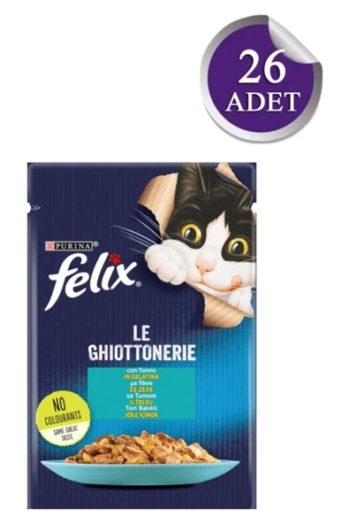 Purina Felix Yetişkin Yaş Mama Ton Balıklı 26 x 85 gr ürün görseli 1